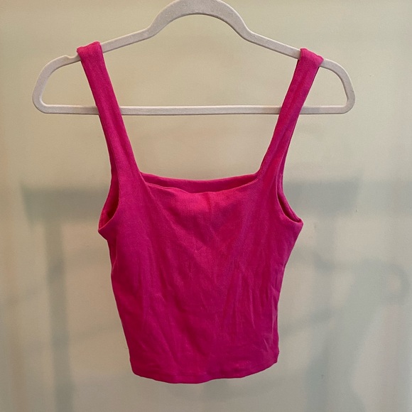 Hot Pink Cropped Tank - Picture 2 of 3